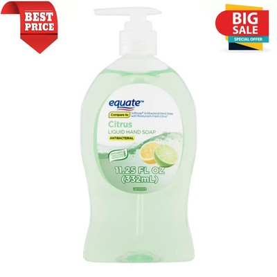 Equate Antibacterial Green Citrus Liquid Hand Soap Pump, 11.25 Fluid Ounce
