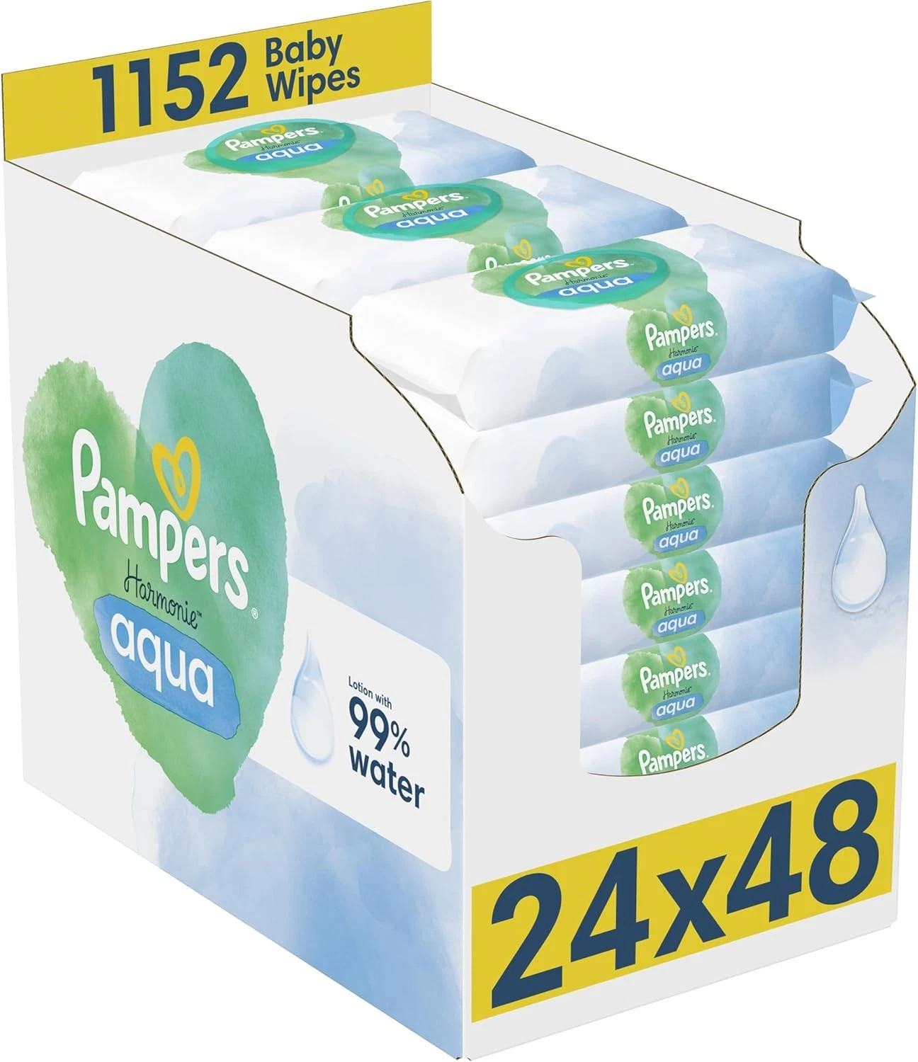 Pampers Harmonie Aqua Baby Wipes Plastic Free Pure Skin Protection 24x48 Wipes
Opens in a new window