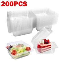 200x Single Individual 5.5 inch Cake Slice Boxes Dessert Cupcake Boxes Clear UK