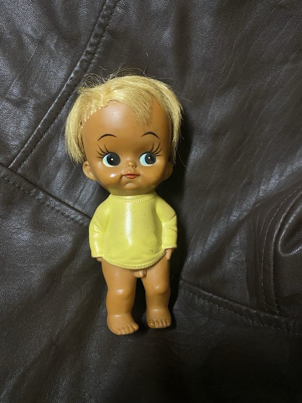 Vintage Herman Pecker Kewpie Style Big Eyes Boy Doll JAPAN