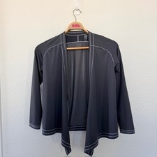 Title Nine Open Front Activewear Diamalete Cardigan Mesh Back Women M