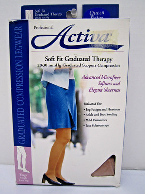 Activa Soft Fit Lace Band Thigh High CT 20-30mmHg Queen Beige