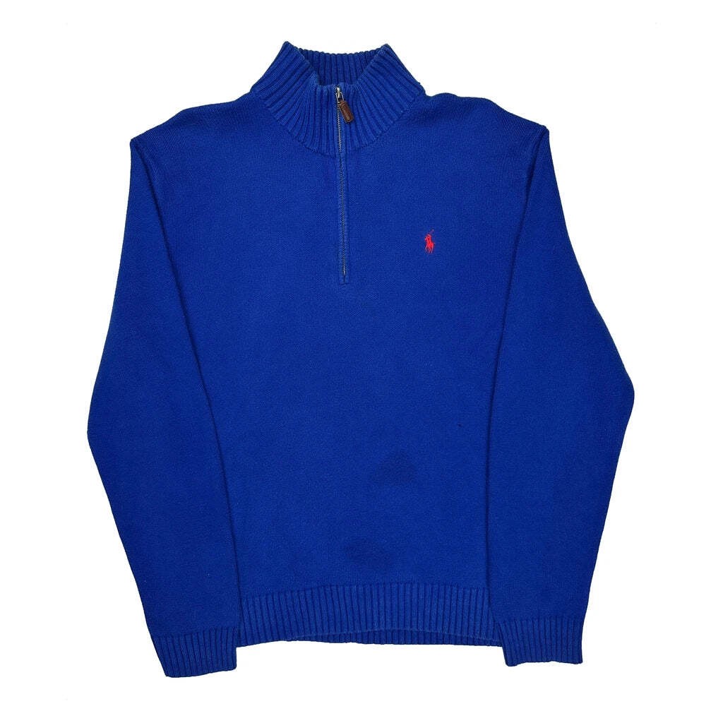 Polo By Ralph Lauren 1/4 Zip - XL Blue Cotton