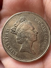 1989 UK £1 One Pound Scottish Thistle Coin Circulated