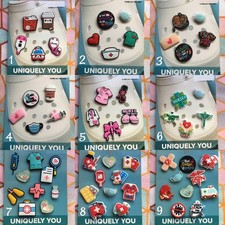 Crocs Handmade jibbitz 5-10pc doctor nurse cna scrubs mask shoe charms set