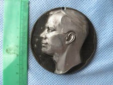 VTG, table meдal ,Metal Bas-Relief Bust Yuri Gagarin Rocket Vostok USSR,1961,rar