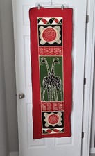 Large Handcrafted Kenyan Fabric Double Giraffe African Wall Art