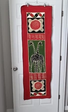 Large Handcrafted Kenyan Fabric Double Giraffe African Wall Art