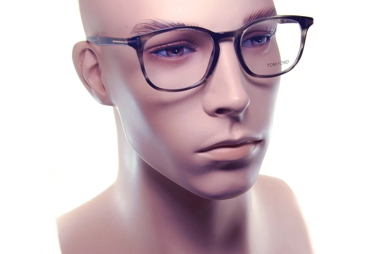 TOM FORD Mens Eyeglasses TF5505 005 52mm Large Soft Square Frames GREY HAVANA