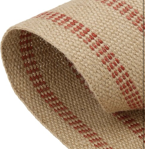 3.5” x 33 Yards Jute Webbing Roll Red Stripe Burlap Upholstery Craft Tape NEW - Picture 7 of 8