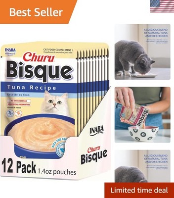 Ultimate Cat Treat: 12 Pouches of Churu Tuna Bisque - Rich & Creamy Delight