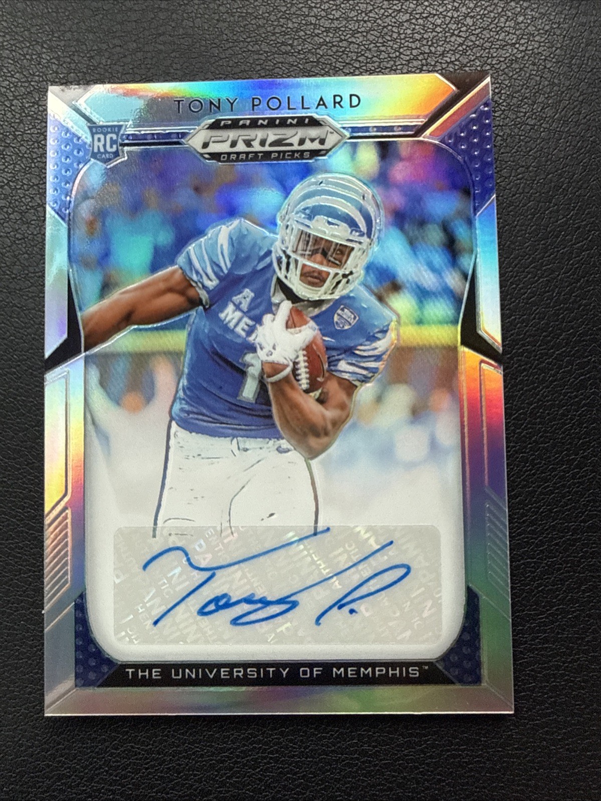 2019 Prizm Draft Picks Tony Pollard Silver Prizm Auto RC Rookie #284