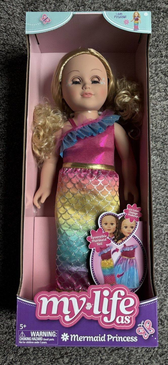 My Life As Poseable Mermaid Princess 18" Doll, Blonde Hair, 
