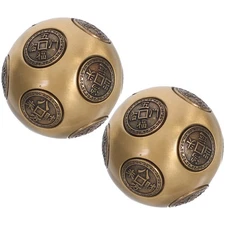  Practice Handballs: 5cm Rotating Brass Chinese Sensory Hand Balls - 12-Side