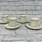 Mikasa French Countryside Cup and Saucer Set of 4 White F9000