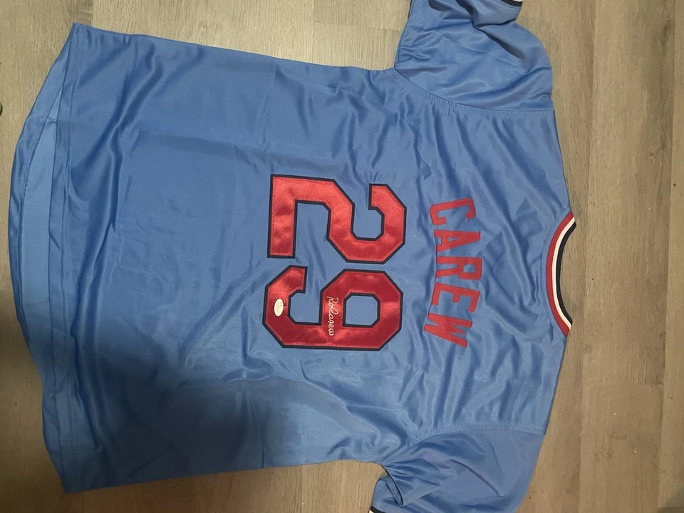 Twins Hall of Famer ROD CAREW Signed Custom Replica MInnesota Jersey AUTO JSA - Image 2 of 2