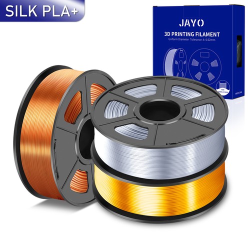 JAYO 3*1.1KG SILK PLA+ Gold Silver Red Copper 1.75mm 3D Filament Shiny Metallic