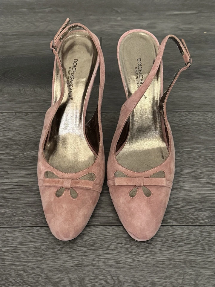 Dolce & Gabbana Vero Cuoio / con honda/tacón/rosa claro/cuero 10/40 funciona pequeño Foto 2 de 4