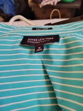 Jones New York Signature Woman sky blue with white stripe  shirt size 3x