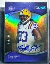 Tyson Jackson 2009 Upper Deck Icons Rookie Autograph Auto Card /150 #142. rookie card picture