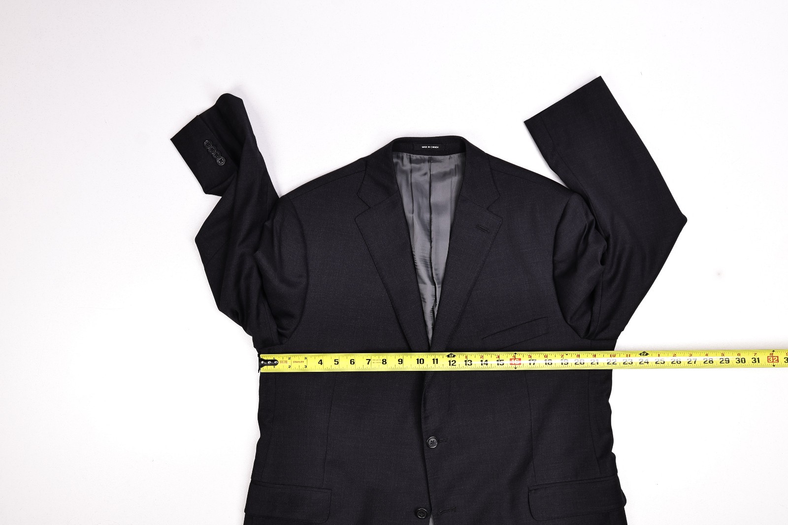 Peter Millar Custom Solid Black Wool Blazer Jacke… - image 10