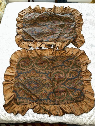 1 Ralph Lauren Elizabeth Paisley Blue Green Standard Ruffle Sham: 2 Available - Picture 6 of 9