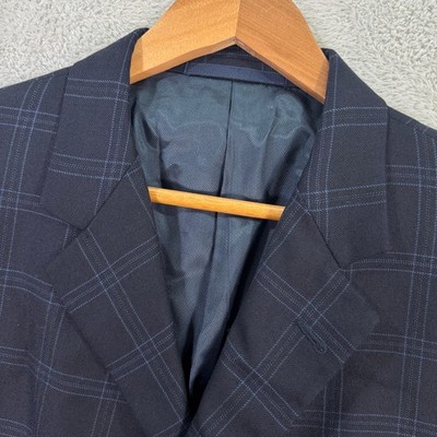 VTG Burberry London Mens 42R Wool Plaid Blazer Jacket Model
