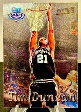 TIM DUNCAN (HOF) 1997-98 NM/MT TOPPS STADIUM CLUB NBA DRAFT ROOKIE CARD #201