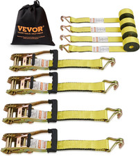 2 X 15 Ratchet Straps Heavy Duty 4pk 5000 Lb Break Strength Double J Hook