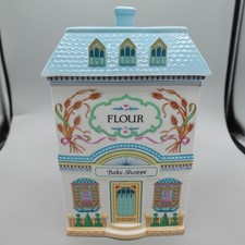 Vintage 1990 Lenox Village Canisters Flour Bake Shoppe fine porcelain with lid
