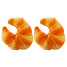 2 Pcs PU Simulated Bread Model Fake Bread Decoration Photography Prop