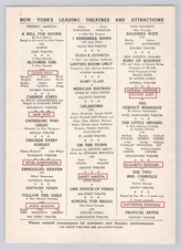 1944 New York's Leading Theatres Mae West Jackie Gleason VINTAGE PRINT AD PLA44