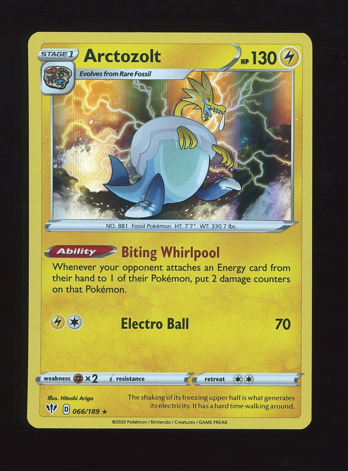 [NM] Holo Arctozolt Darkness Ablaze 066/189 Pokémon TCG