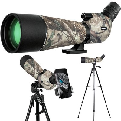 GUANIEE 25-75x80 Spotting Scope for Target Shooting with Upgraded Tripod Camo 