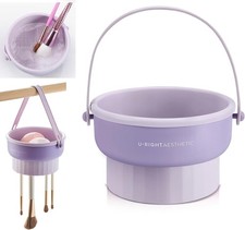 3 in 1 Brush Cleaning Mat with Brush Drying Holder, Silicone Makeup Brush