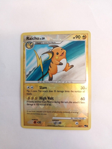 Raichu 3/17 POP Series 9 Reverse Holo Rare 2009 Pokemon Card Lightly Played LP