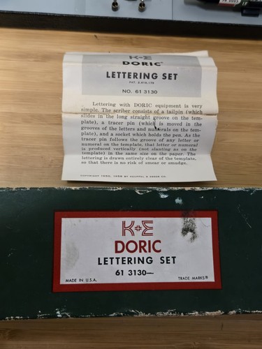 Vintage K&E Keuffel & Esser Doric Lettering Set - No. 61 3130 - Picture 2 of 6