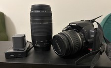 Canon EOS Rebel XT 8MP Digital SLR Camera w/ 18-55mm 75-300mm Lenses