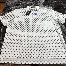 RLX Ralph Lauren Polo Shirt Mens XL White Floral Print Golf Performance Stretch