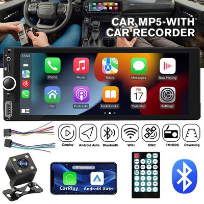 6.8'' Single 1 DIN Wireless CarPlay Car MP5 Player Bluetooth FM USB Touch Screen
