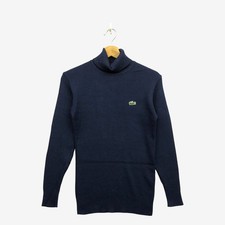 Vintage Lacoste Ribbed Knit Sweatshirt Turtleneck Sweater Pullover Size XS