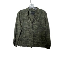 Sanctuary Women  s XS Camo Utility Jacket Green Button Front Military Style