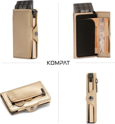 Porta Carte di Credito RFID Portafoglio Uomo Slim Portafoglio Piccolo Sottile - Foto 65 di 83