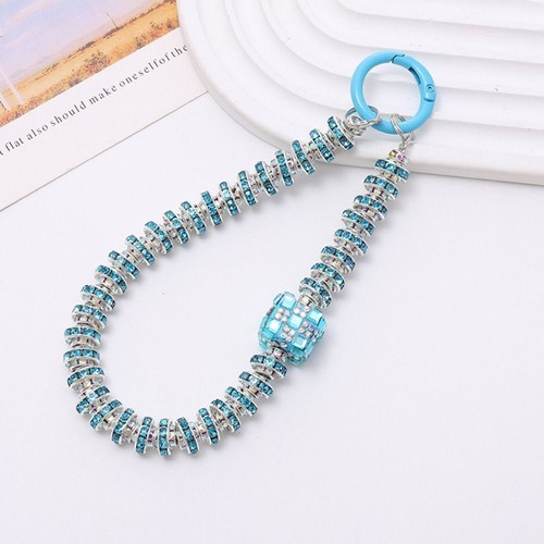 Keychain Rhinestone Phone Lanyard Glitter Wrist Straps Phone Accessories - Photo 8 sur 21