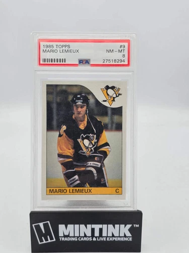 1985 Topps Hockey Mario Lemieux RC Rookie PSA 8 #9