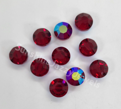 Factory Pack Swarovski Crystal Siam AB 10mm Lentil 5100 Beads; 72pc Bulk