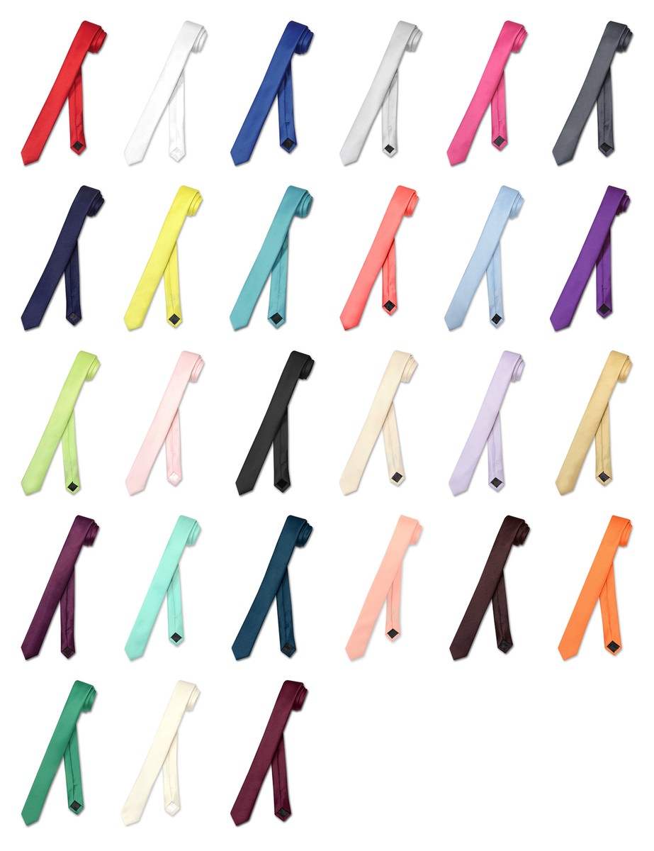 Vesuvio Napoli Narrow NeckTie Solid Color 1.5