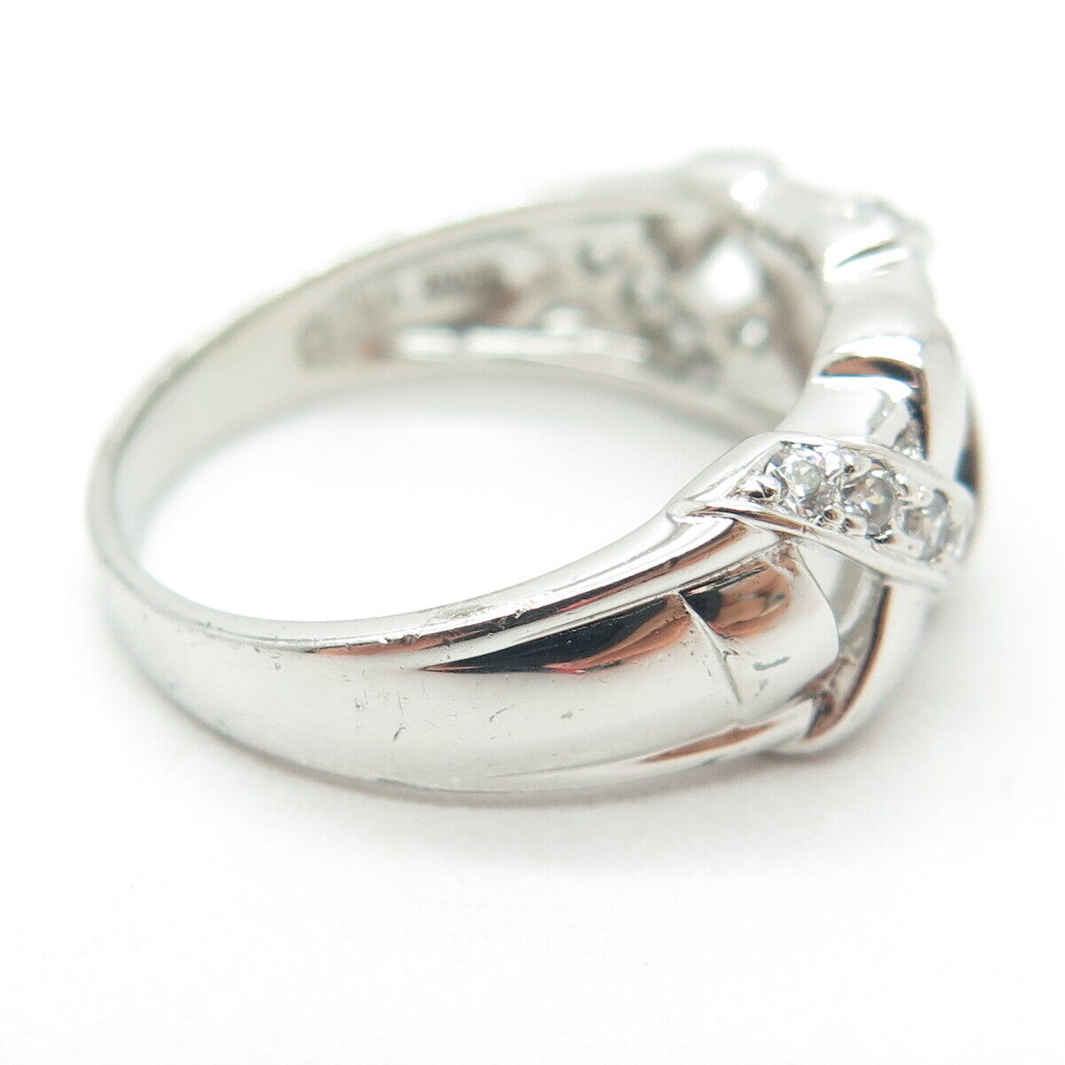 ROSS SIMONS 925 Sterling Silver Round-Cut C Z 