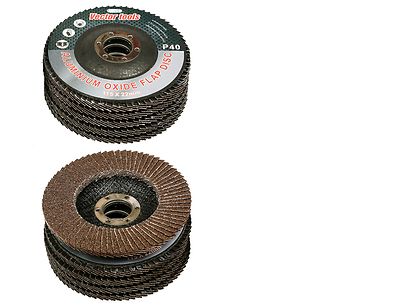 LOT OF 10  4 1/2'' X 7/8'' FLAP 60 GRIT WHEEL SANDING DISC ALUMINUM OXIDE