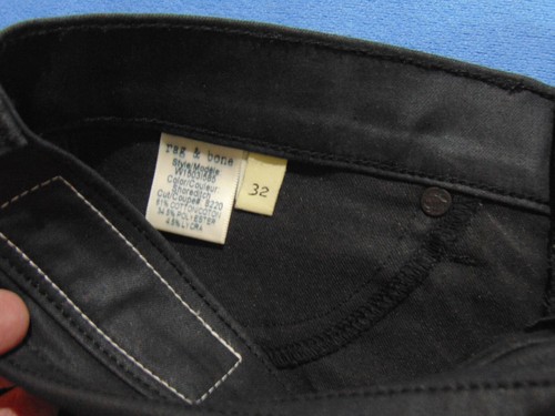 Rag & Bone The Legging Shore Ditch Black Coated Jeans 32 EUC - Picture 7 of 8